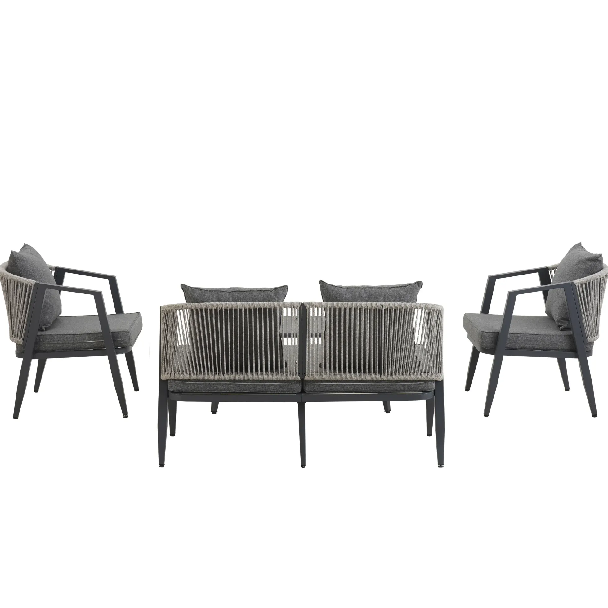 Curve Metal Rope Design Outdoor Loveseat Set