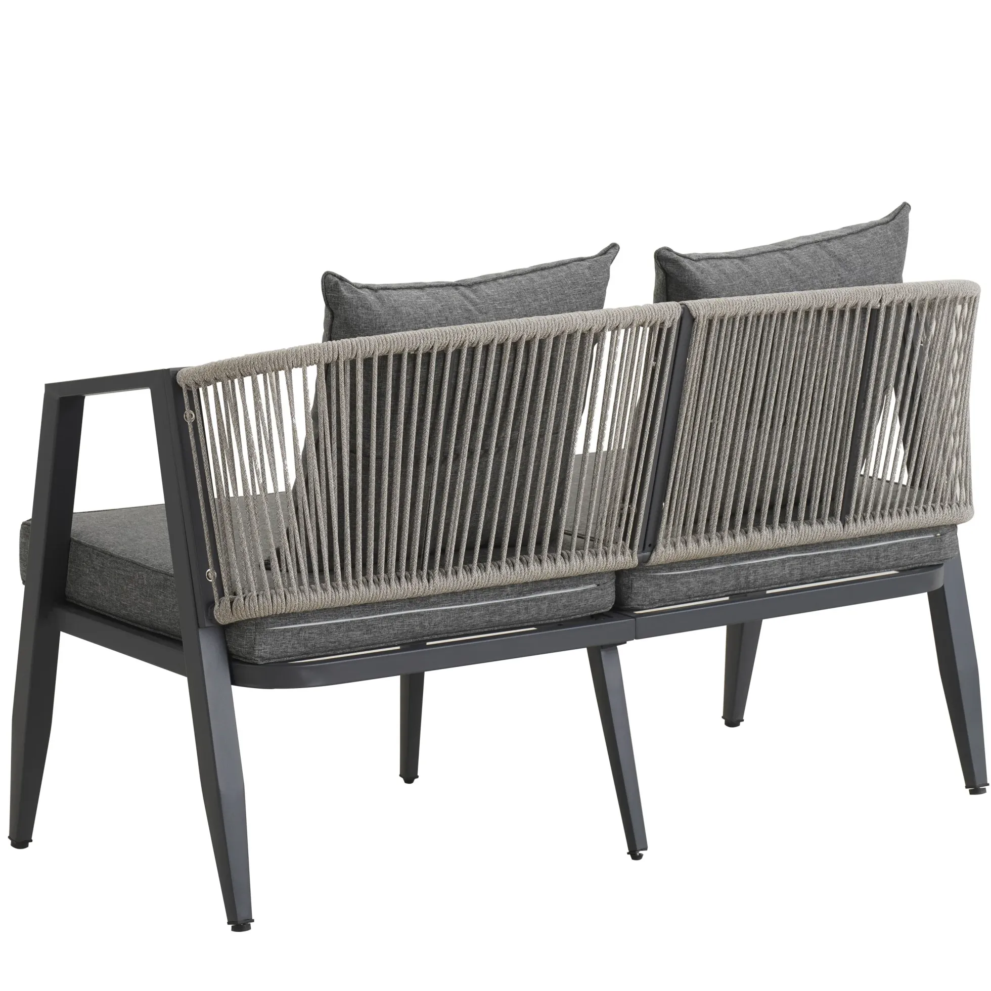 Curve Metal Rope Design Outdoor Loveseat Set