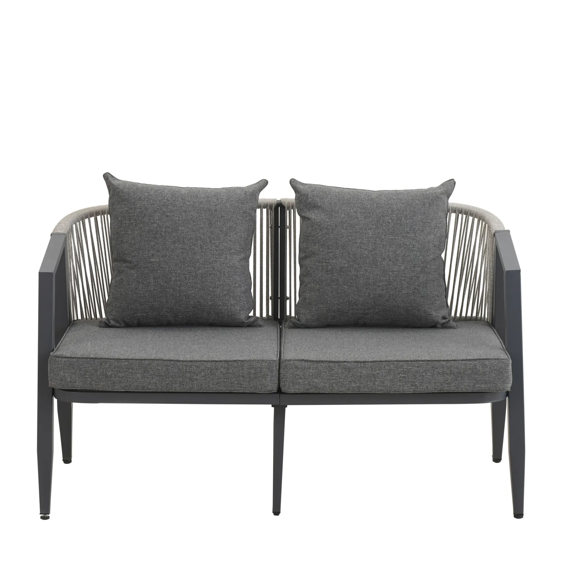 Curve Metal Rope Design Outdoor Loveseat Set