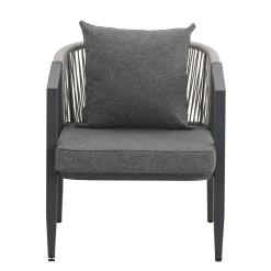 Curve Metal Rope Design Outdoor Loveseat Set