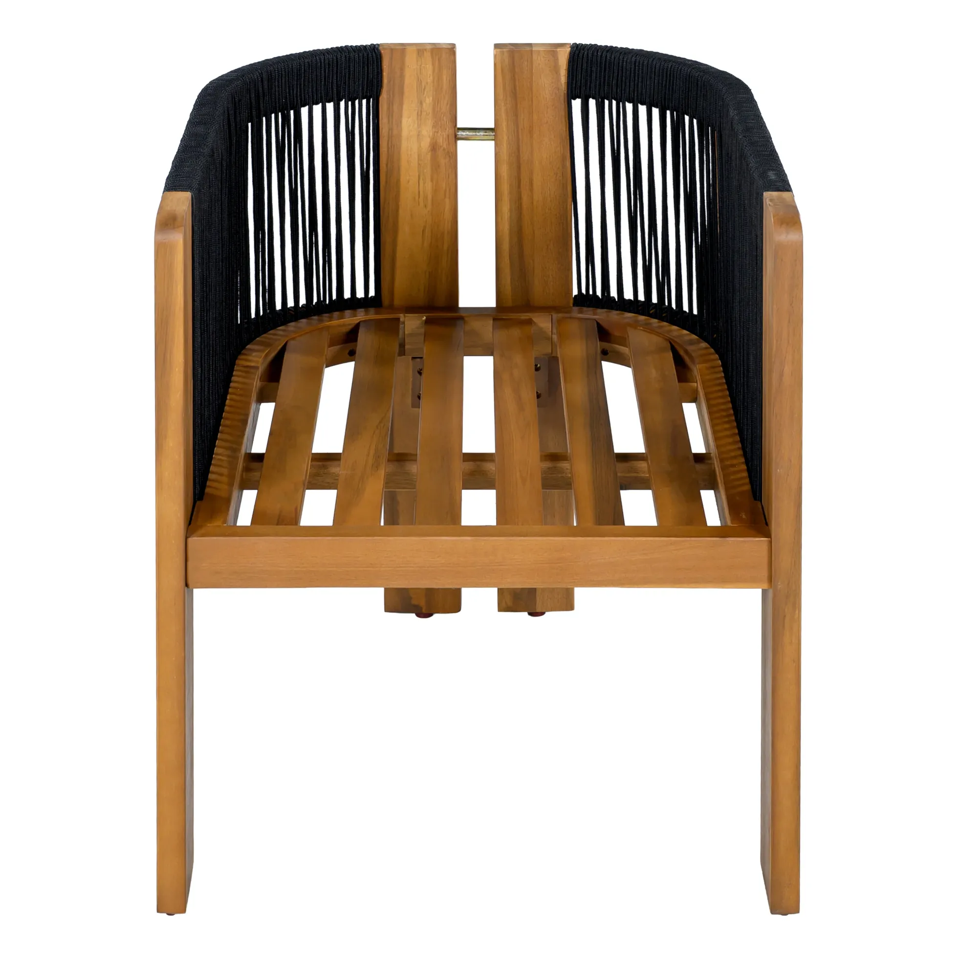 Curve Teak Wood Rope 5-Piece Outdoor Patio Dining Set for 4