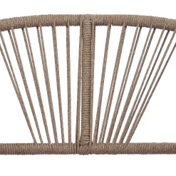 Curved Rope Design 4-Piece Acacia Wood Outdoor Patio Seating Set with Coffee Table