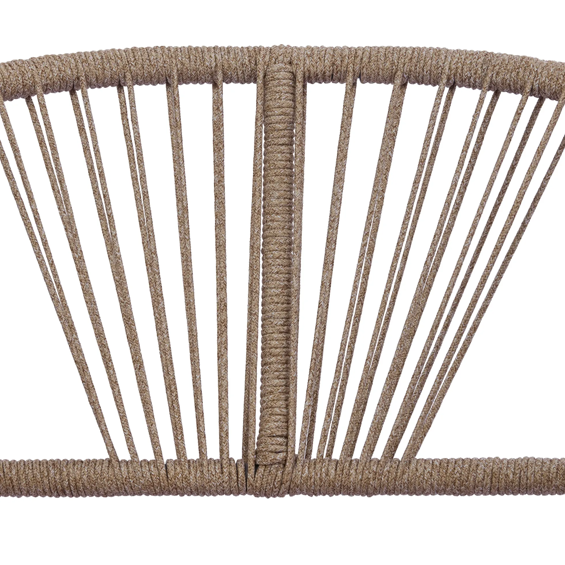 Curved Rope Design 4-Piece Acacia Wood Outdoor Patio Seating Set with Coffee Table