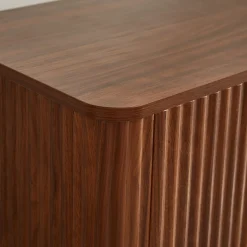 Curved wave Design Fluted 55' Wide Modern 6 Drawers Dresser