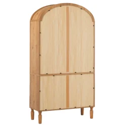 Darci Modern Arched Bookshelf Cabinet with Glass Doors