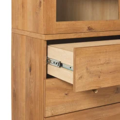 Darci Modern Arched Bookshelf Cabinet with Glass Doors