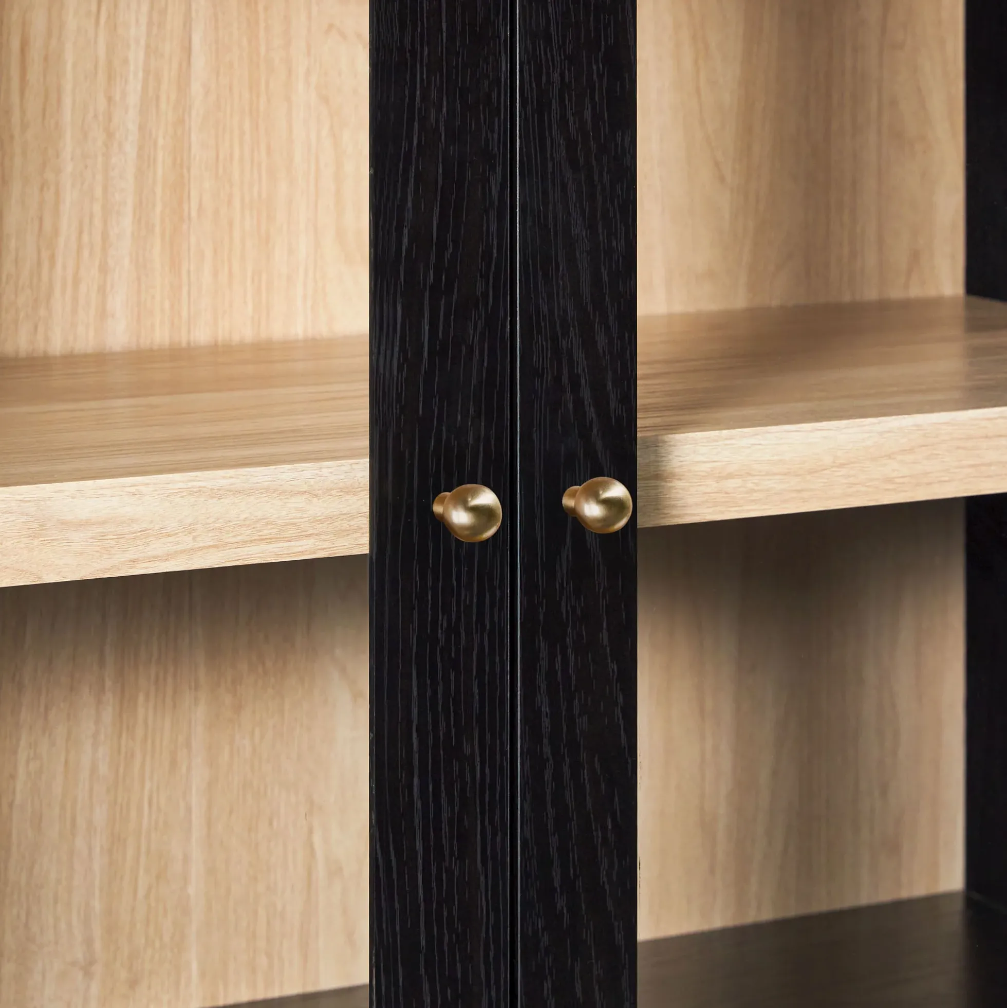 Darci Modern Arched Bookshelf Cabinet with Glass Doors & Inner Drawers