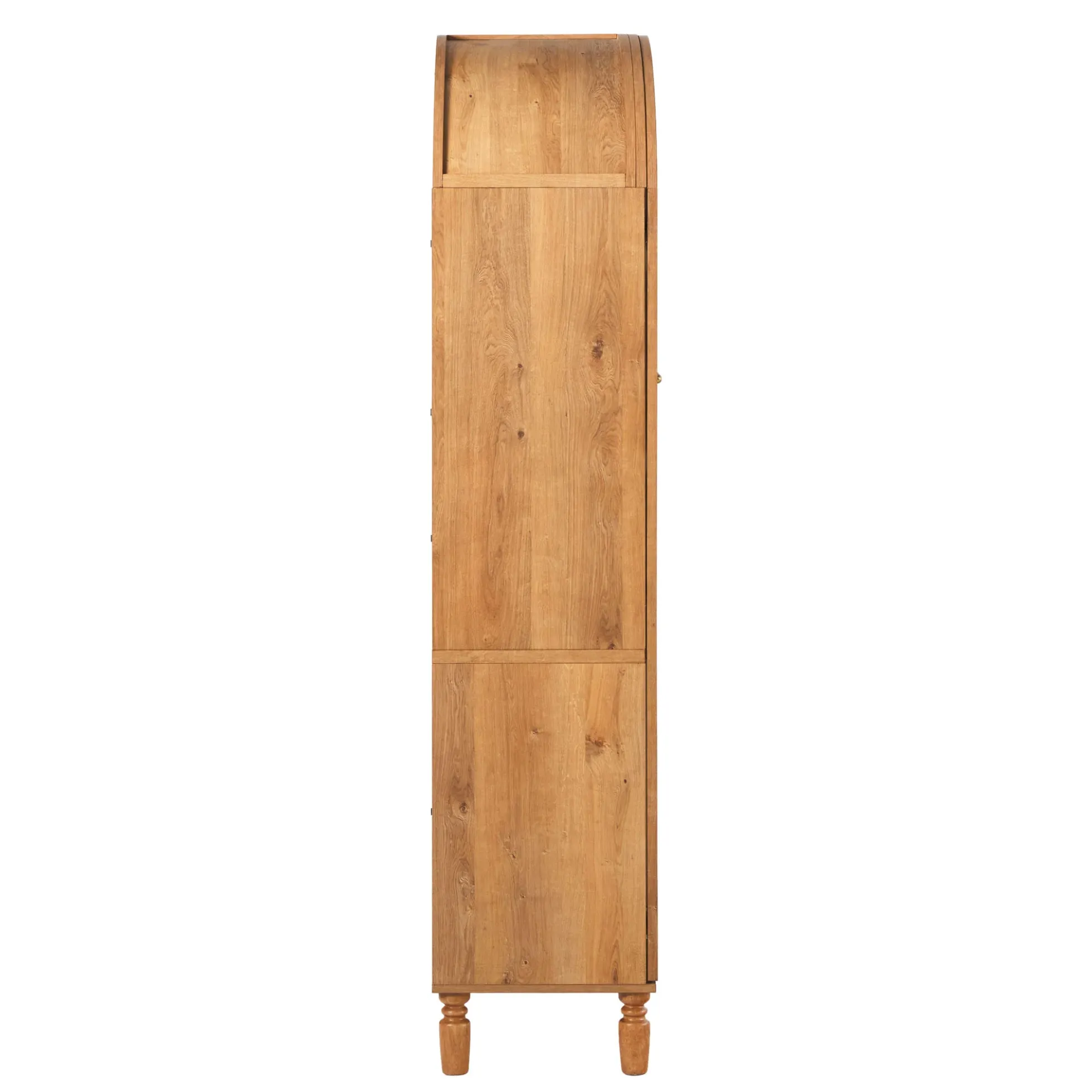 Darci Modern Arched Bookshelf Cabinet with Glass Doors & Inner Drawers