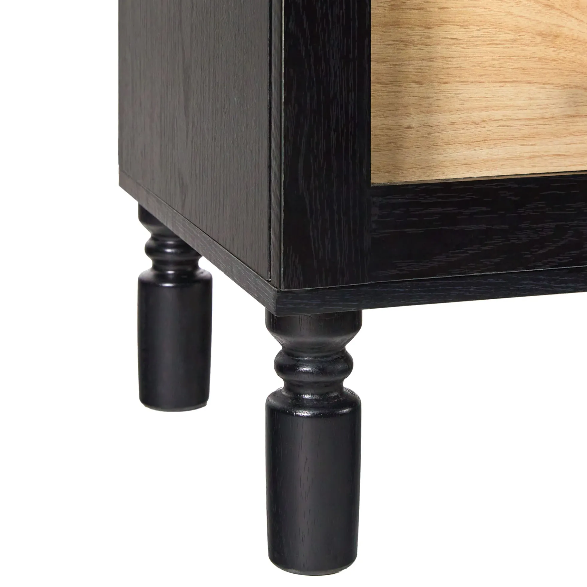 Darci Modern Arched Bookshelf Cabinet with Glass Doors & Inner Drawers