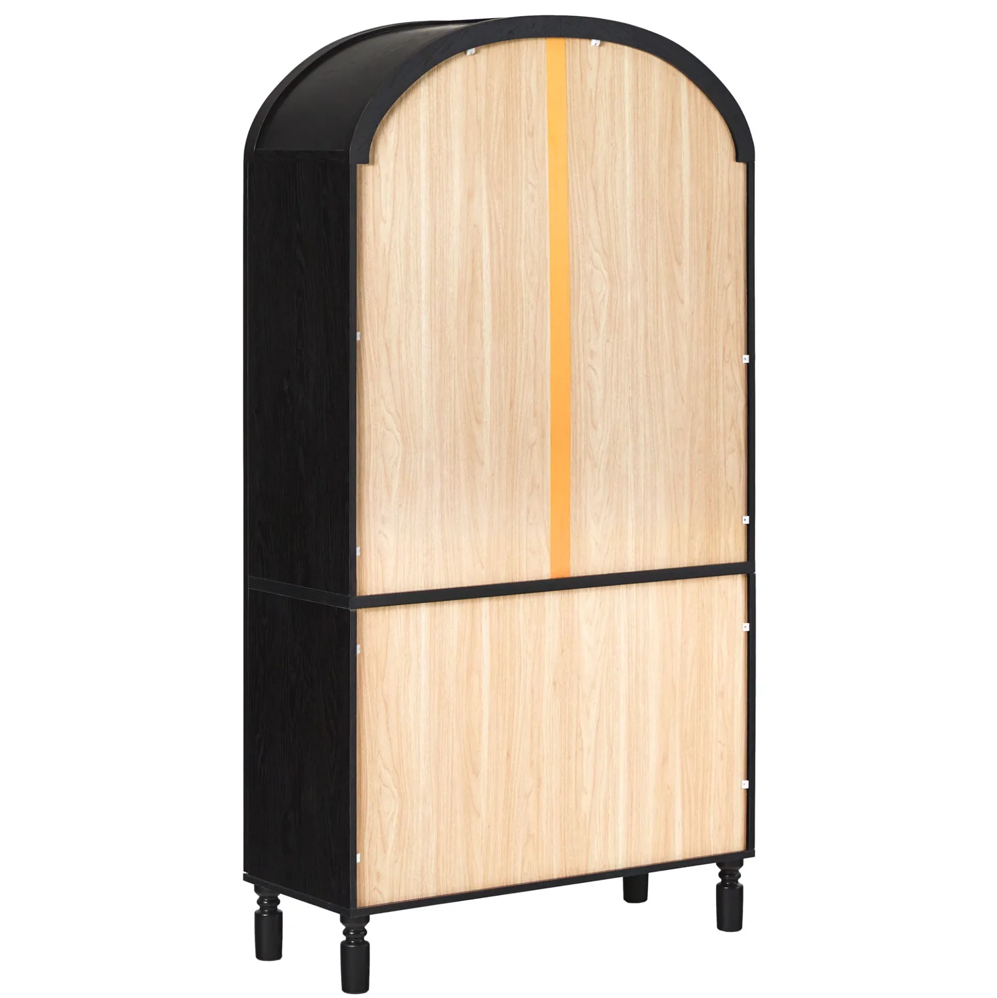 Darci Modern Arched Bookshelf Cabinet with Glass Doors & Inner Drawers