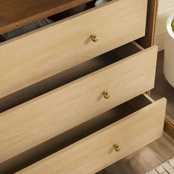 Darci Modern Arched Bookshelf Cabinet with Glass Doors & Inner Drawers