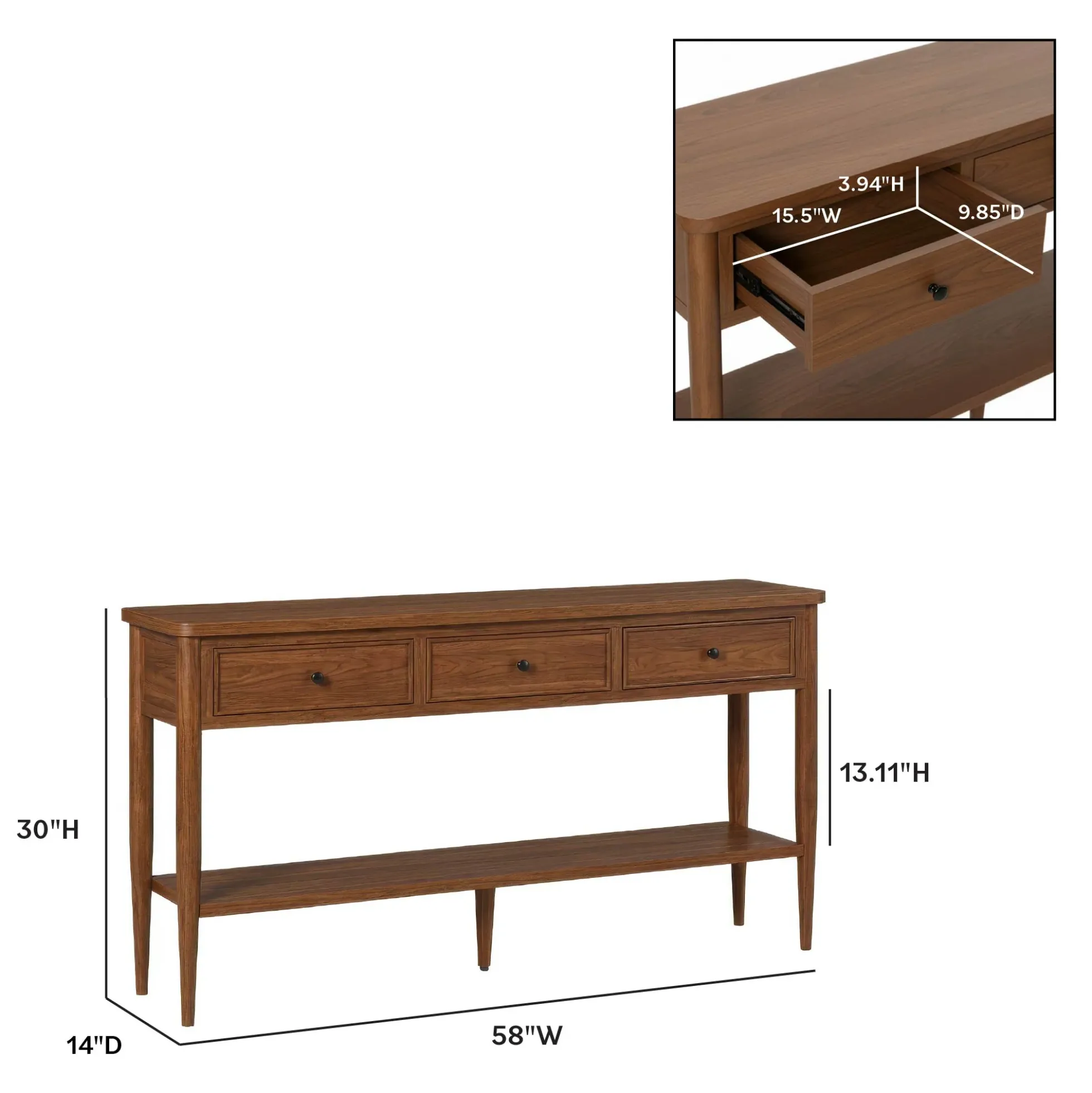 Diedra Modern Entry Table with Drawer Storage