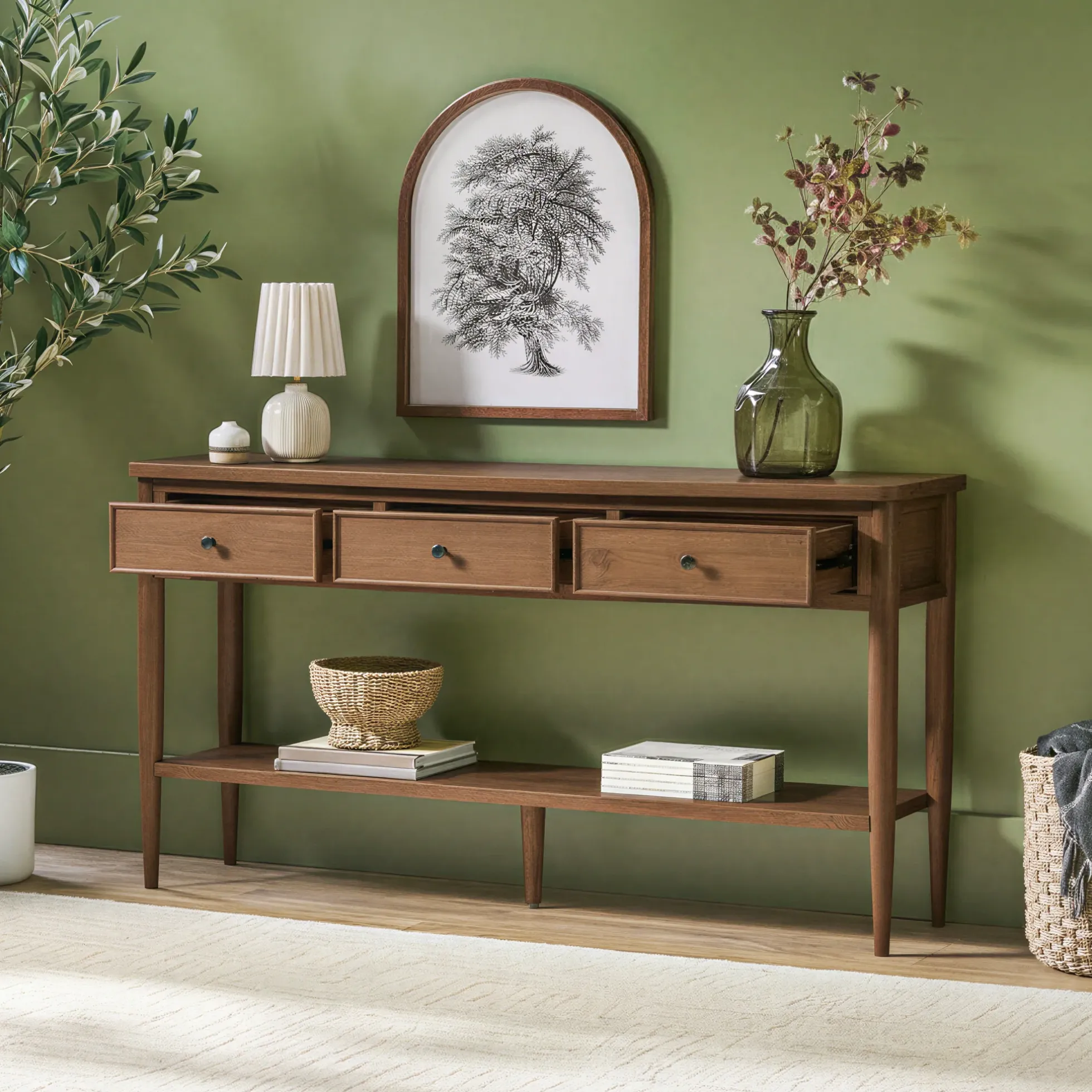 Diedra Modern Entry Table with Drawer Storage