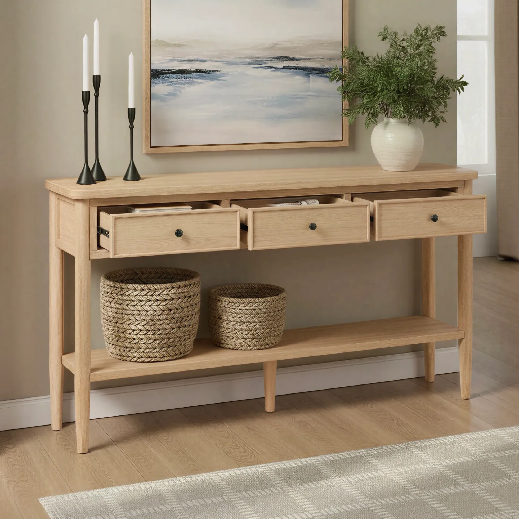Diedra Modern Entry Table with Drawer Storage