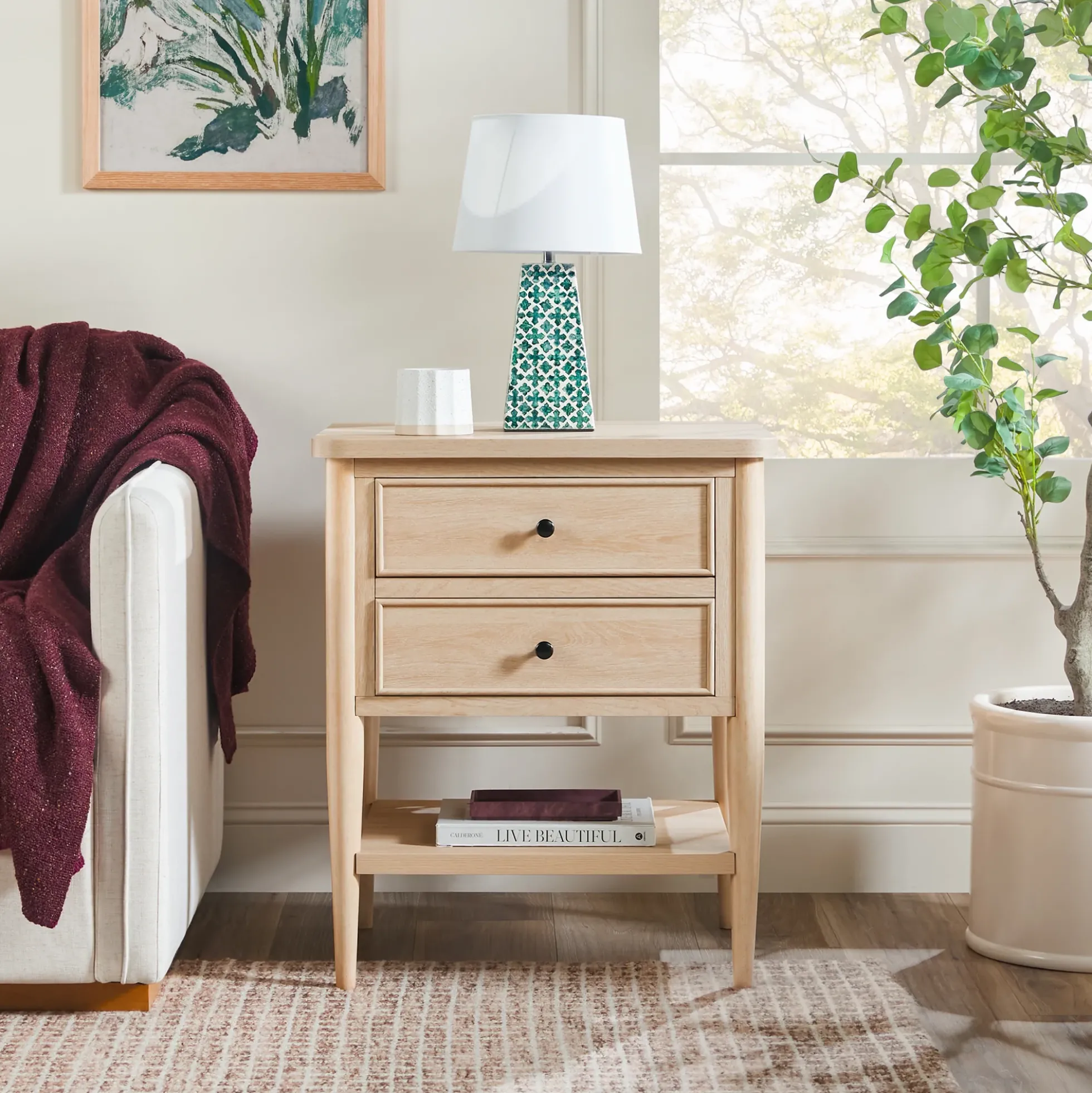 Diedra Modern Side Table with Drawers