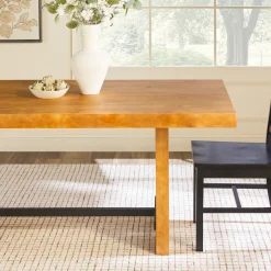 Dontae 72" Solid Wood Trestle Dining Table Seats 6