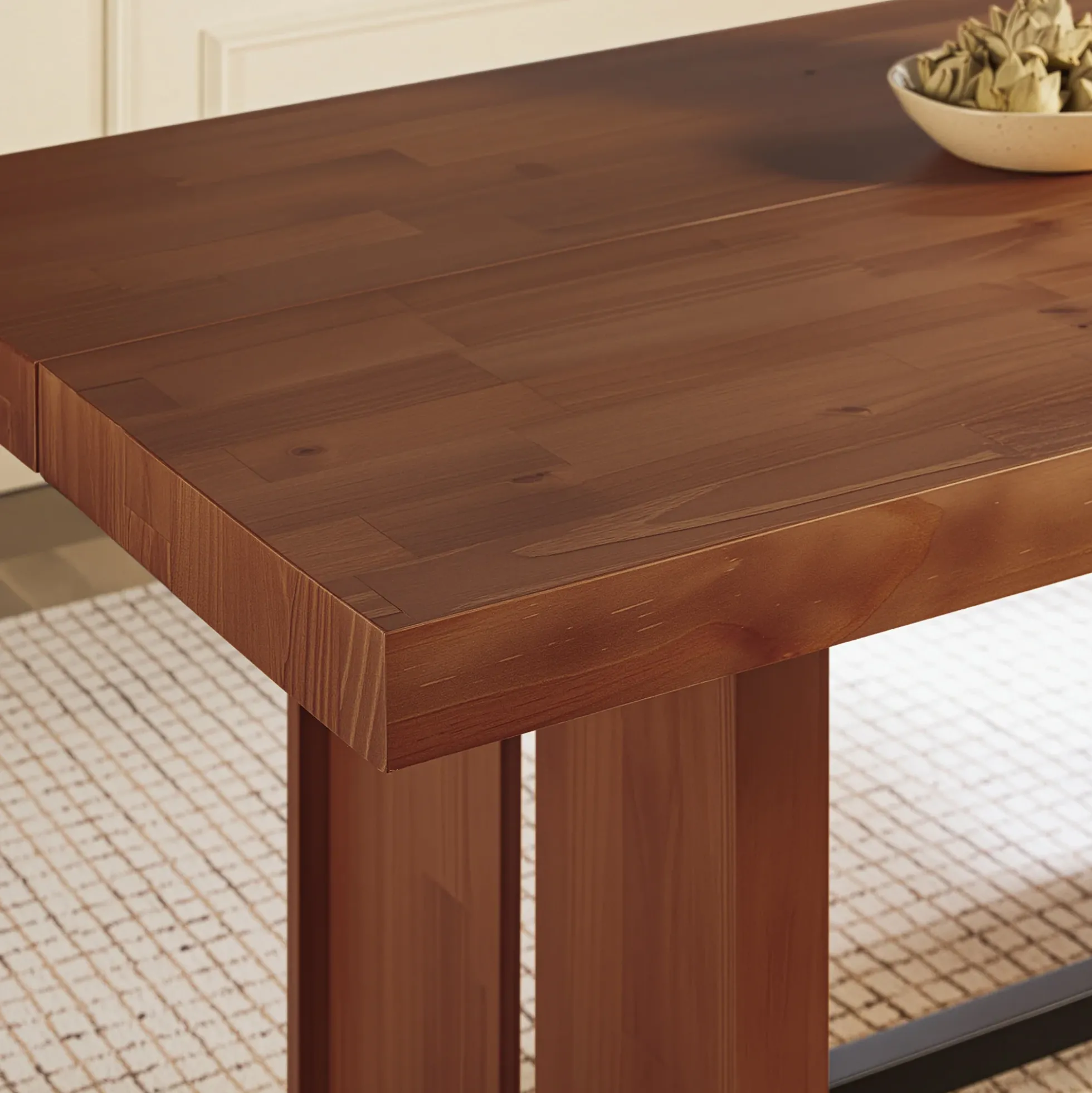 Dontae 72" Solid Wood Trestle Dining Table Seats 6