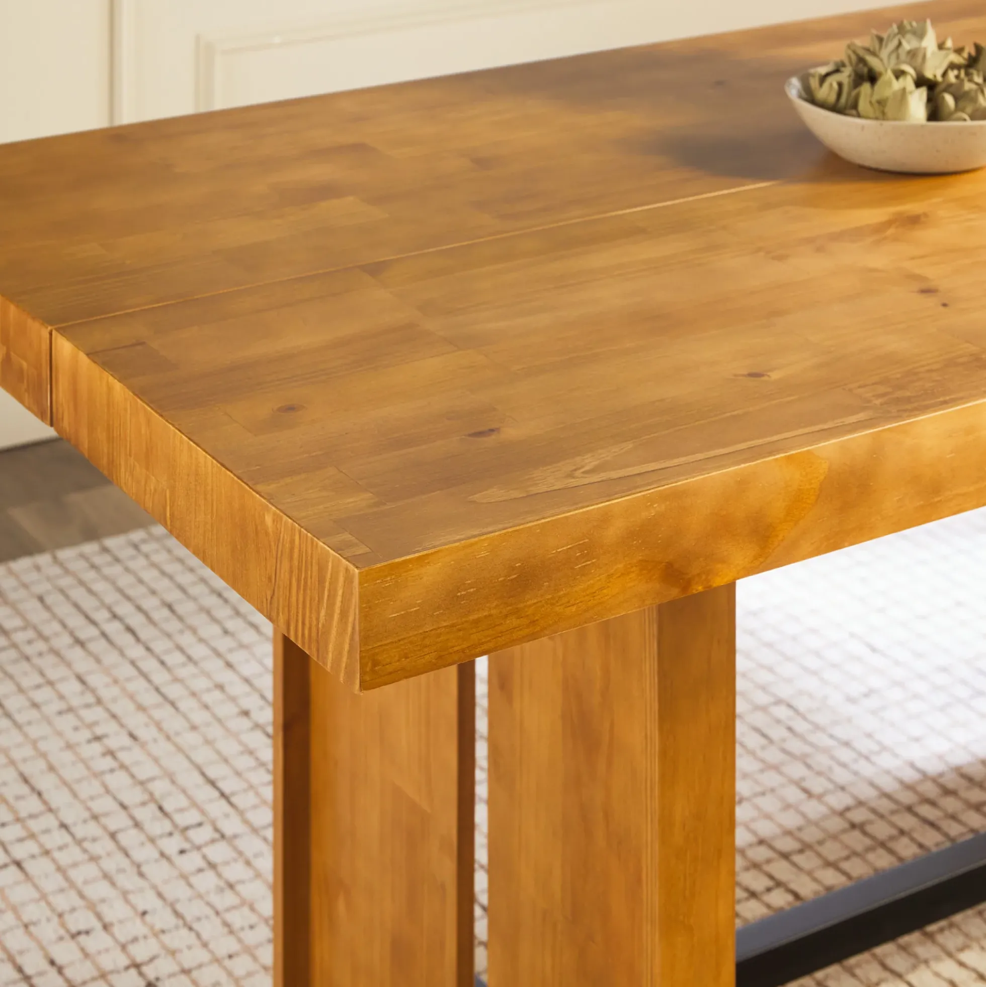 Dontae 72" Solid Wood Trestle Dining Table Seats 6