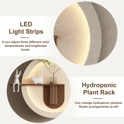 Double-Disc Adjustable 3-Color LED Sandstone Wall Art Decor