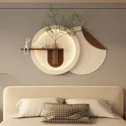 Double-Disc Adjustable 3-Color LED Sandstone Wall Art Decor