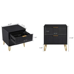 Dumbo 20' Fluted 2-Drawer Nightstand