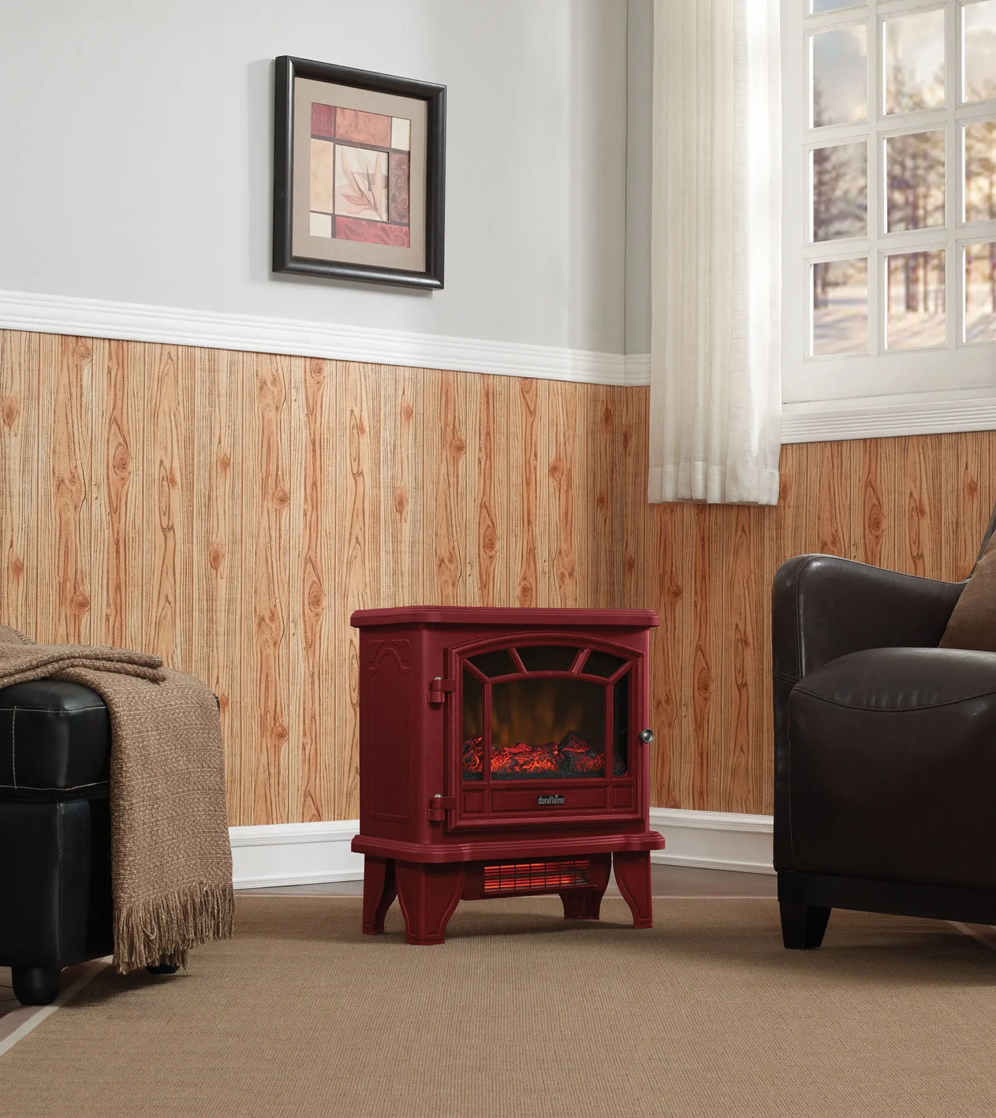 duraflame® Electric Fireplace Stove Heater with Temperature Dial