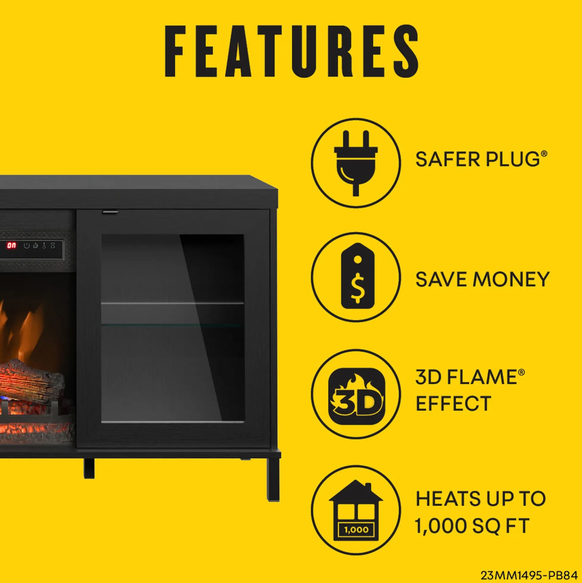duraflame® Electric Fireplace TV Stand with Modern LED Lights and Storage