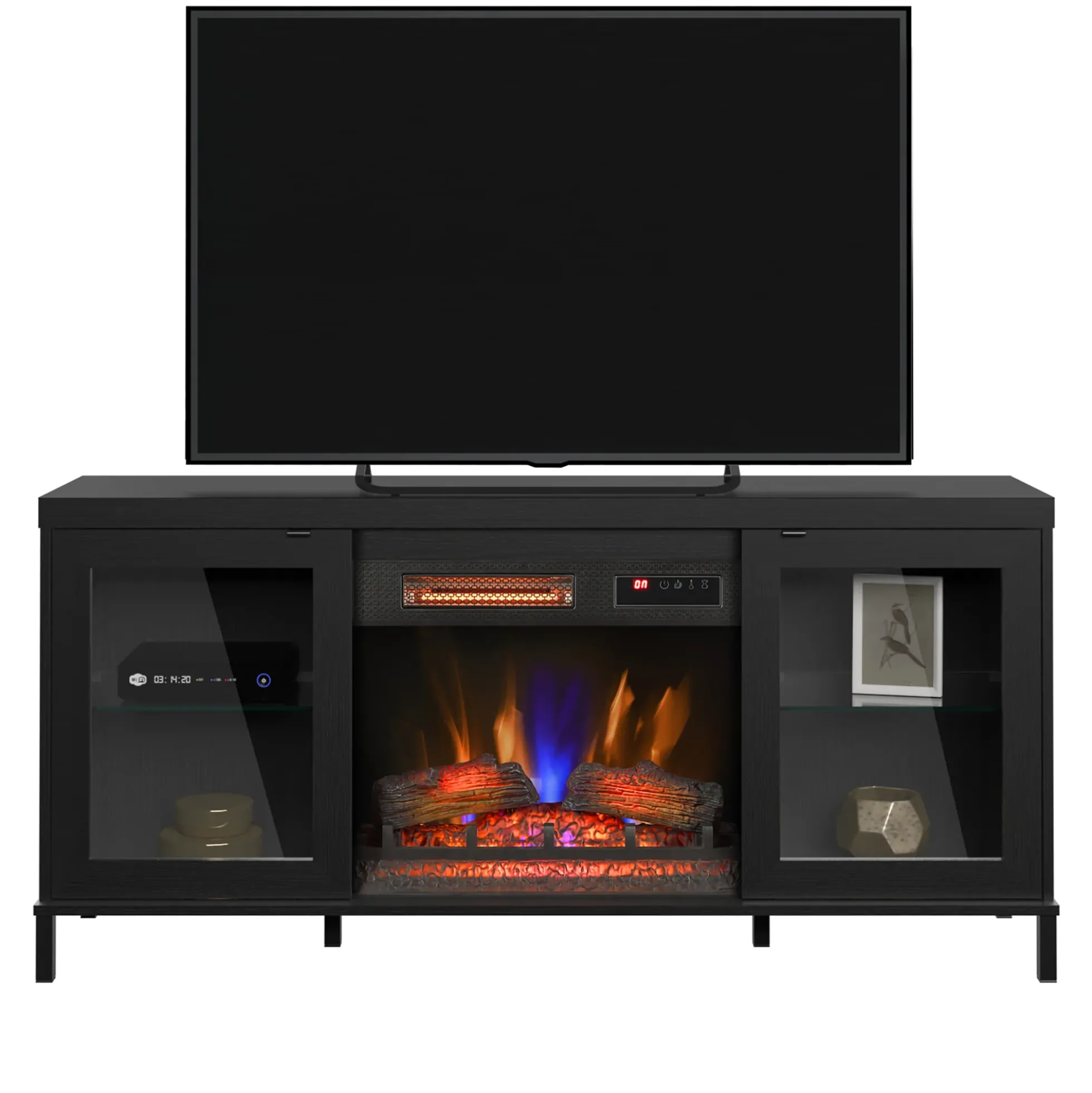 duraflame® Electric Fireplace TV Stand with Modern LED Lights and Storage