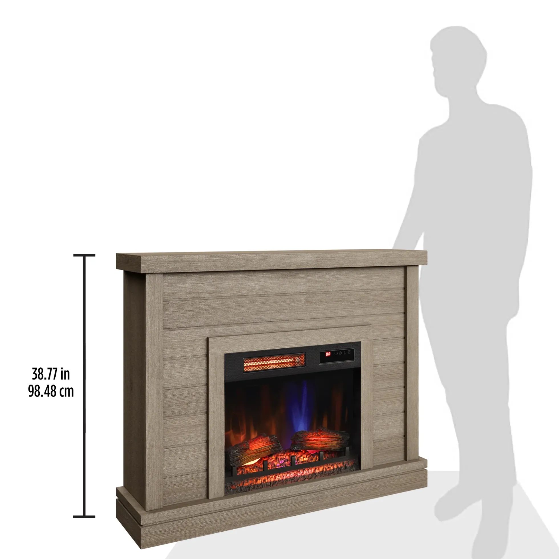 duraflame® Electric Fireplace Shiplap Wall Mantel