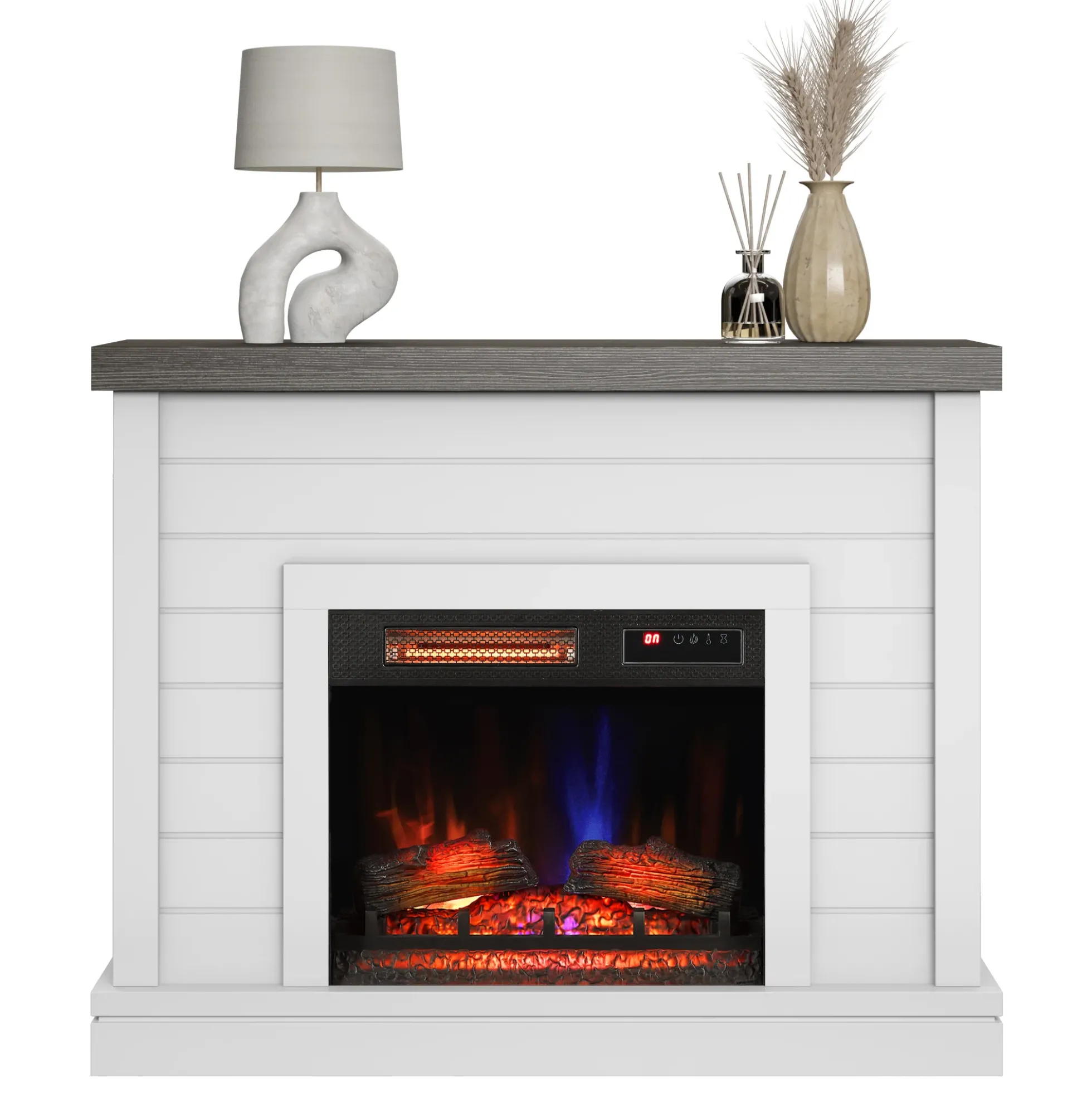 duraflame® Electric Fireplace Shiplap Wall Mantel