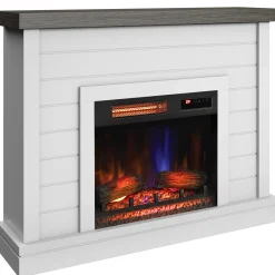 duraflame® Electric Fireplace Shiplap Wall Mantel