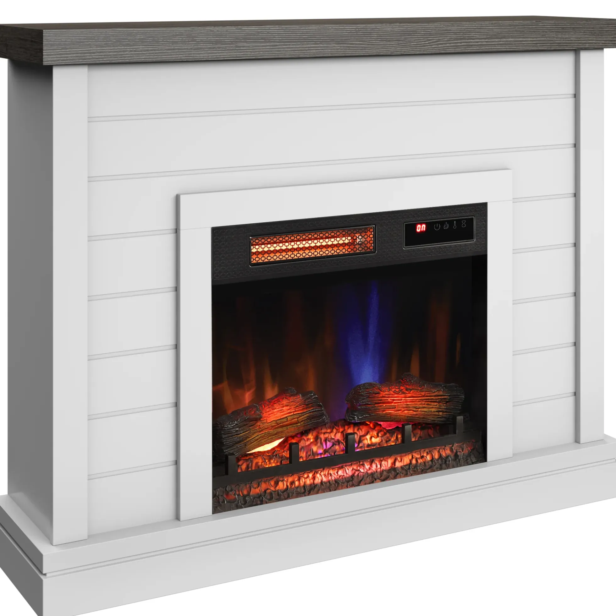 duraflame® Electric Fireplace Shiplap Wall Mantel