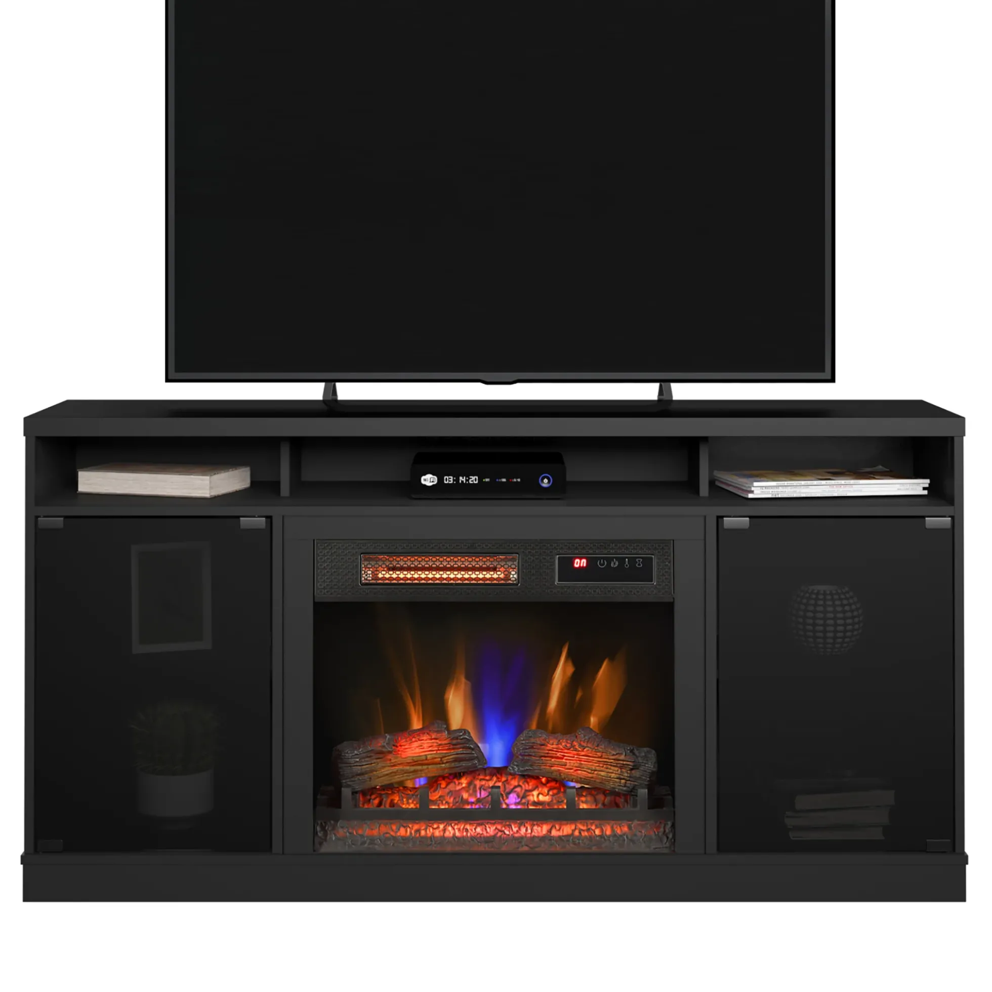 duraflame® Electric Fireplace TV Stand with Modern LED Accent Lighting & Remote