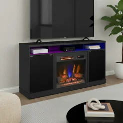 duraflame® Electric Fireplace TV Stand with Modern LED Accent Lighting & Remote