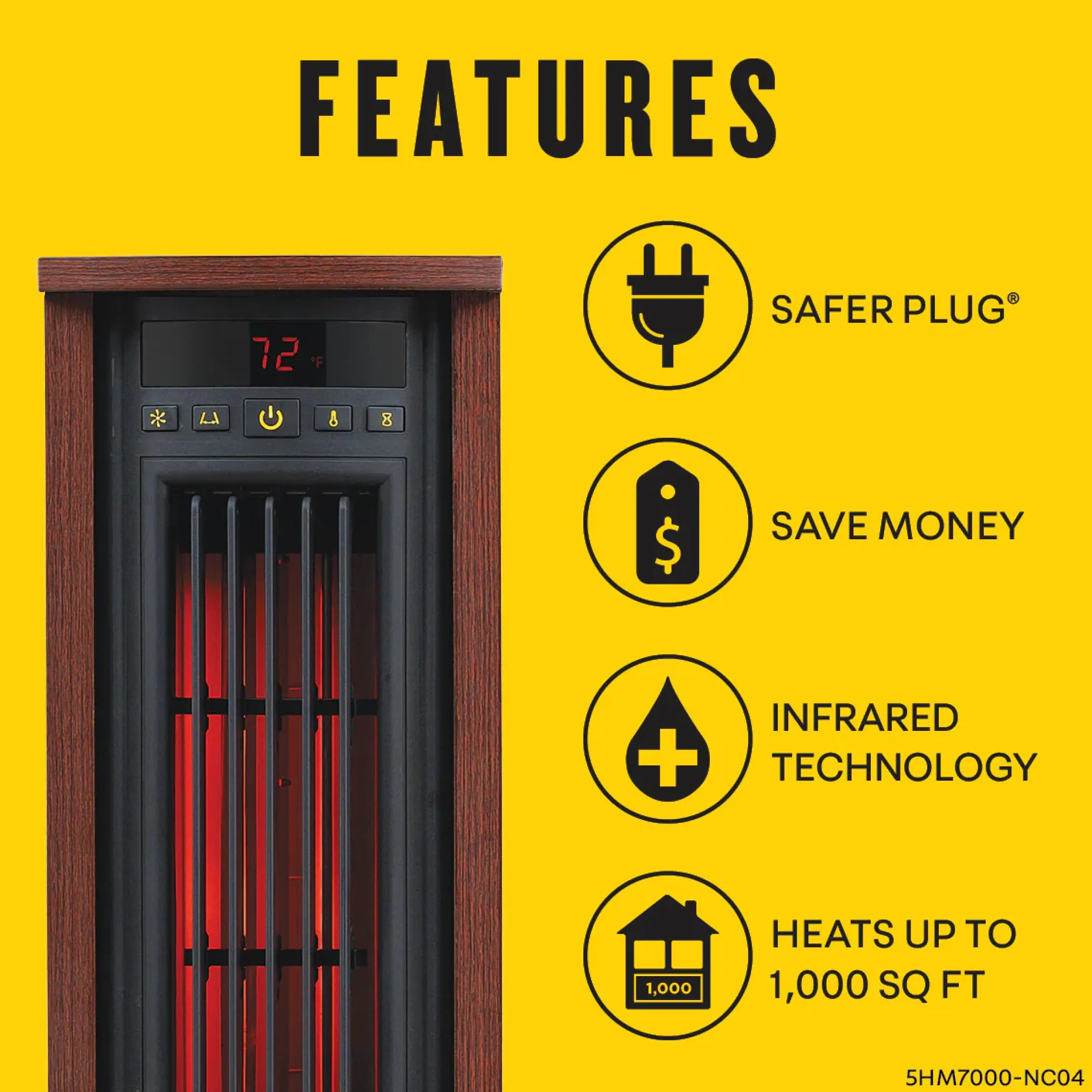 duraflame® Electric Infrared Oscillating Tower Space Heater