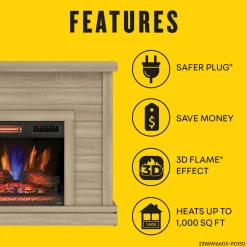duraflame® Farmhouse Shiplap Electric Fireplace Wall Mantel