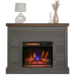 duraflame® Farmhouse Shiplap Electric Fireplace Wall Mantel