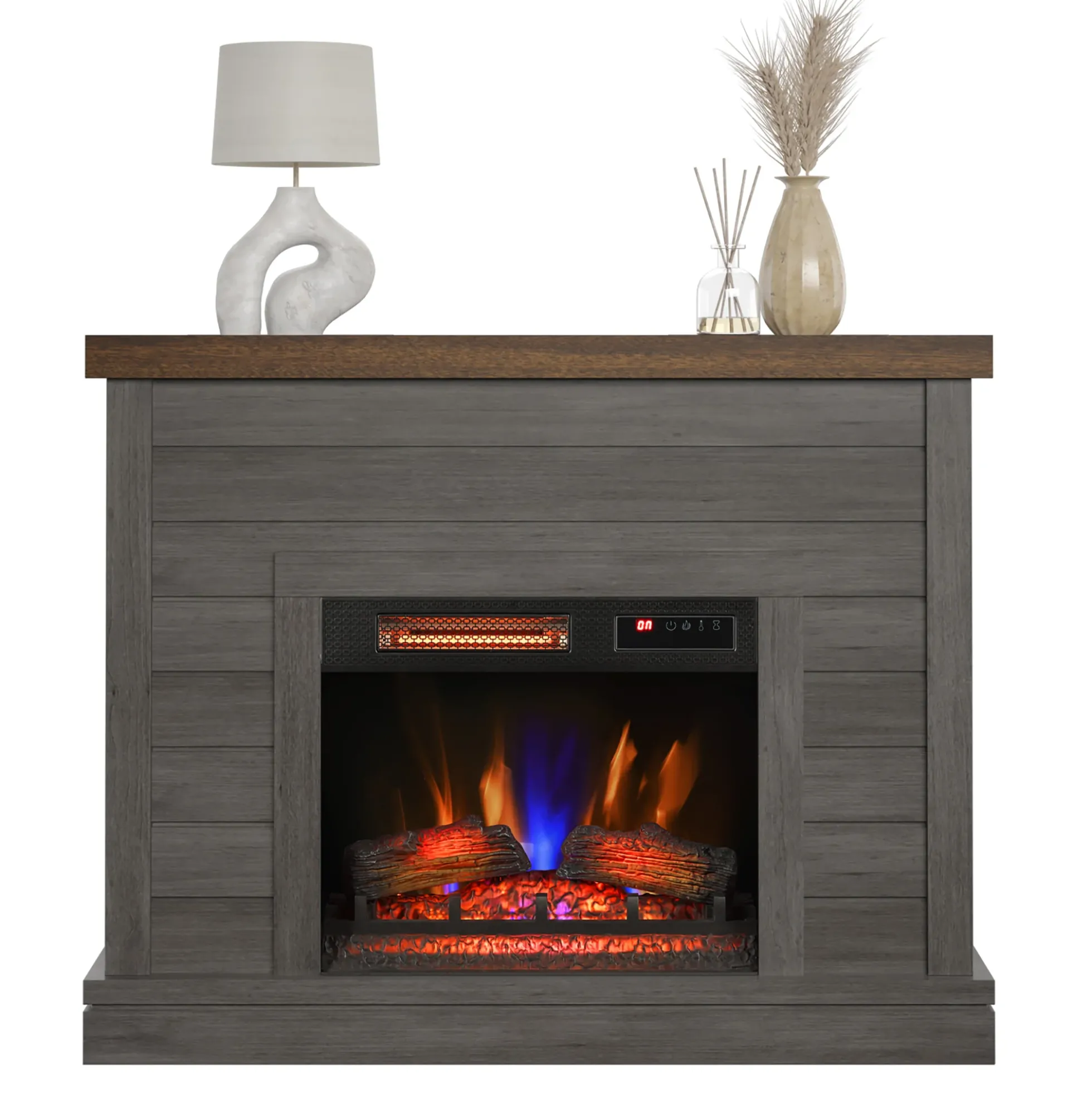 duraflame® Farmhouse Shiplap Electric Fireplace Wall Mantel