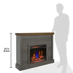 duraflame® Farmhouse Shiplap Electric Fireplace Wall Mantel