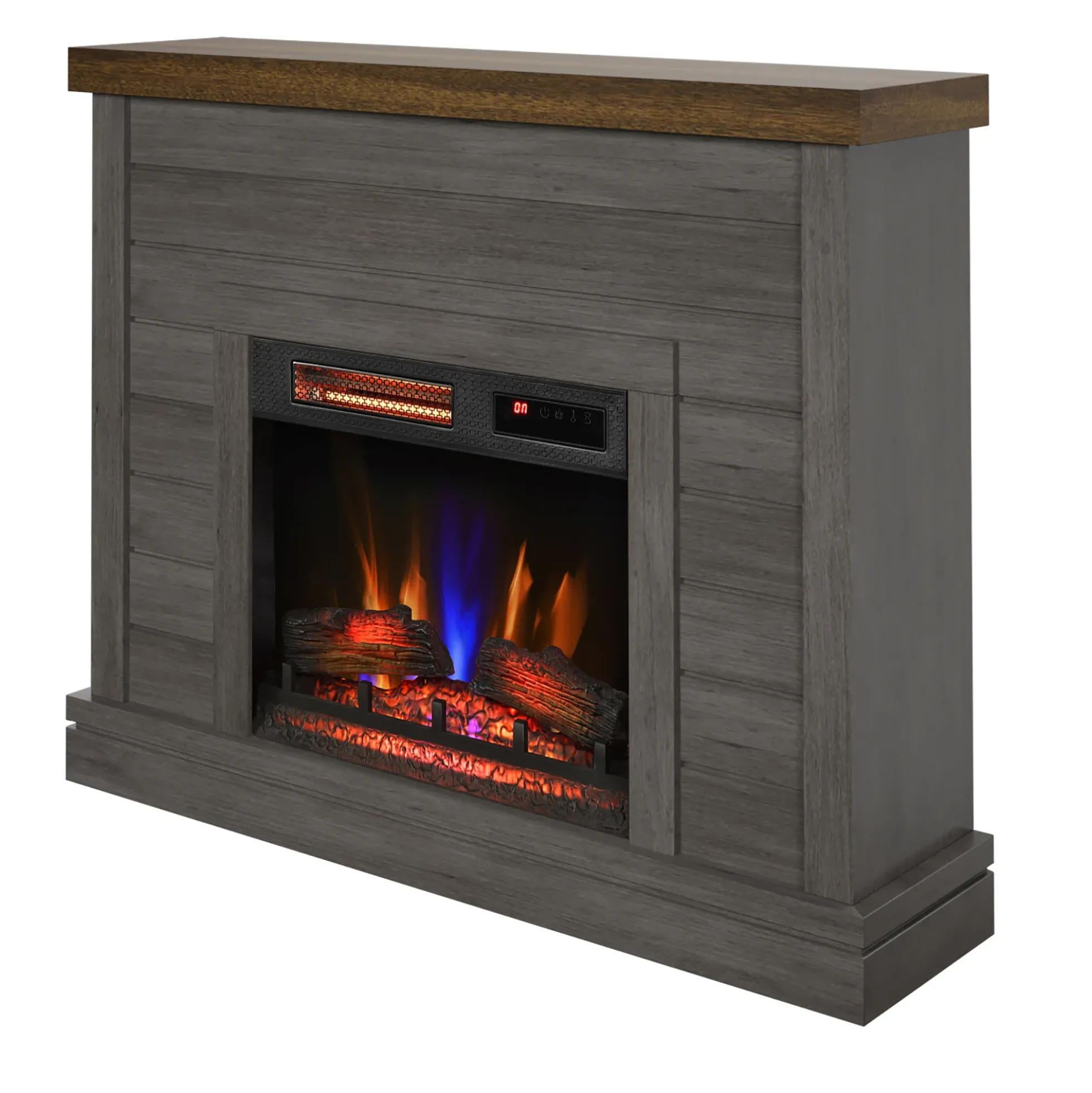 duraflame® Farmhouse Shiplap Electric Fireplace Wall Mantel