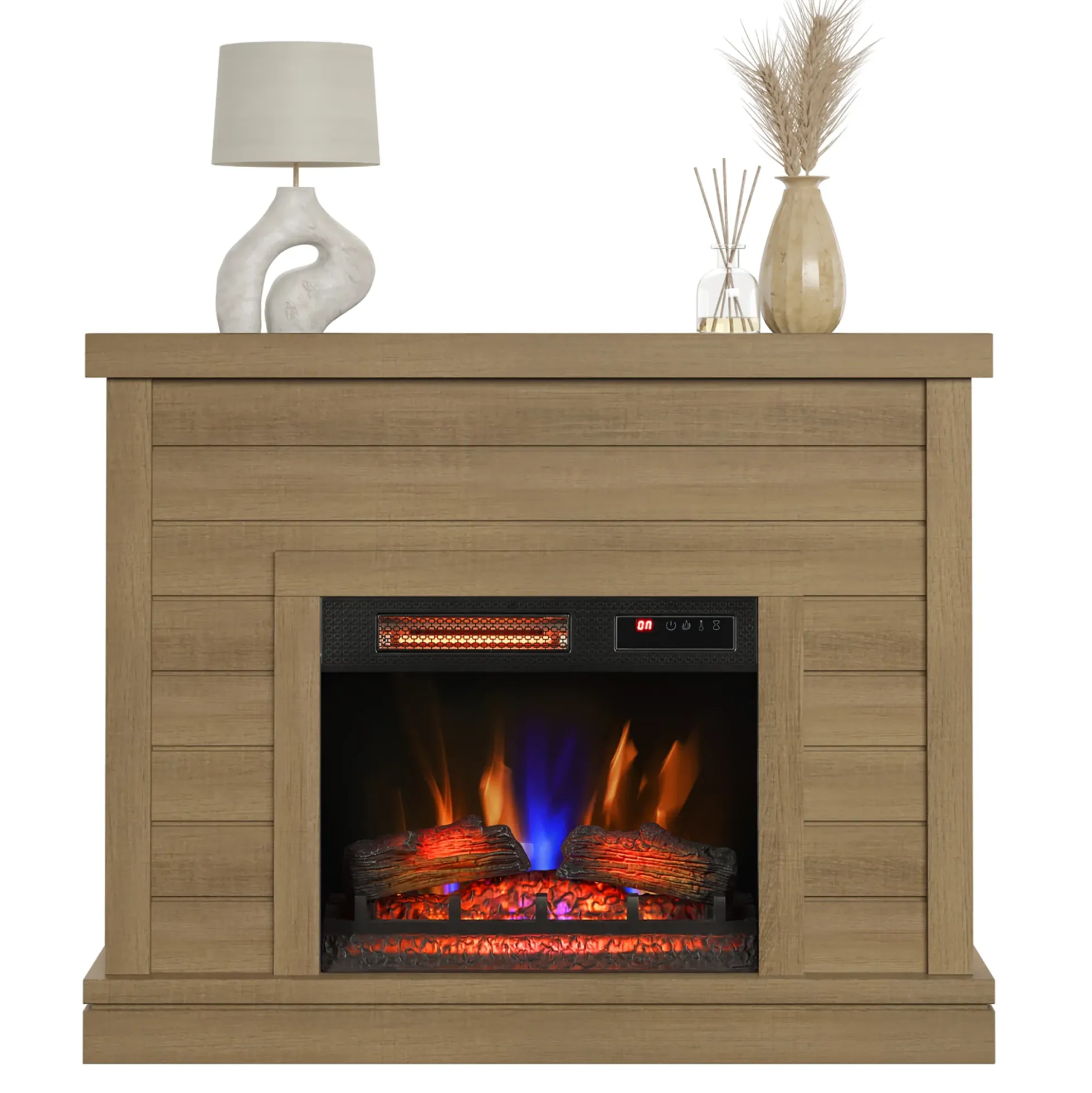 duraflame® Farmhouse Shiplap Electric Fireplace Wall Mantel