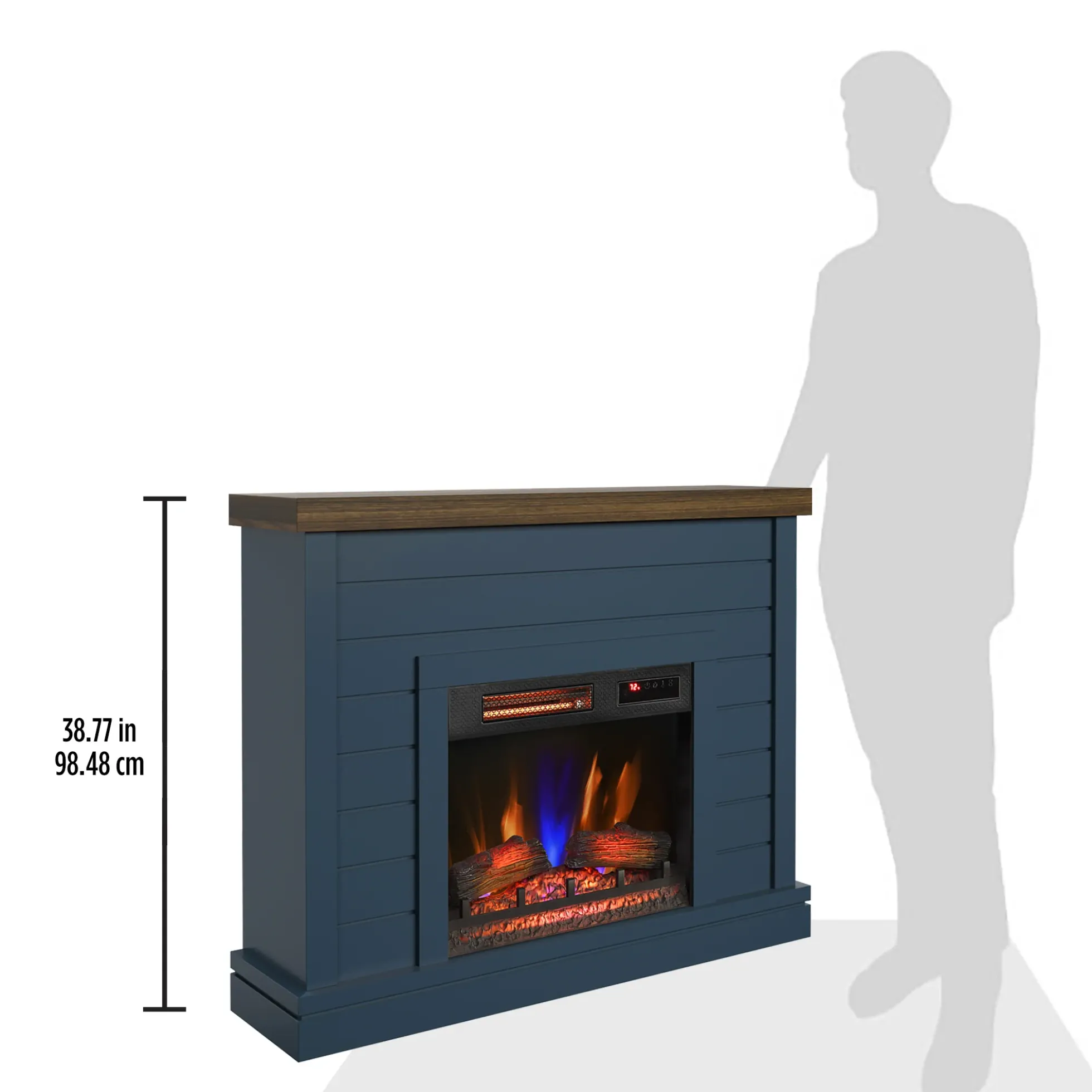 duraflame® Farmhouse Shiplap Electric Fireplace Wall Mantel