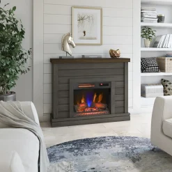 duraflame® Farmhouse Shiplap Electric Fireplace Wall Mantel