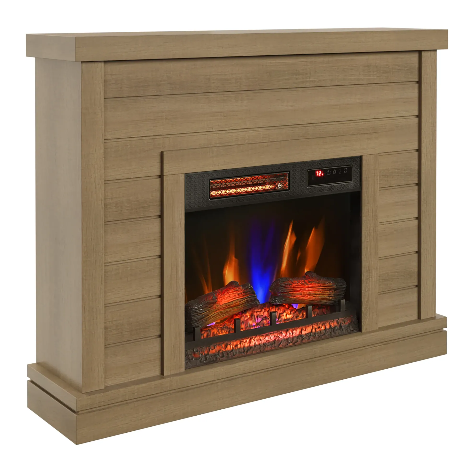 duraflame® Farmhouse Shiplap Electric Fireplace Wall Mantel