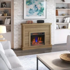 duraflame® Farmhouse Shiplap Electric Fireplace Wall Mantel