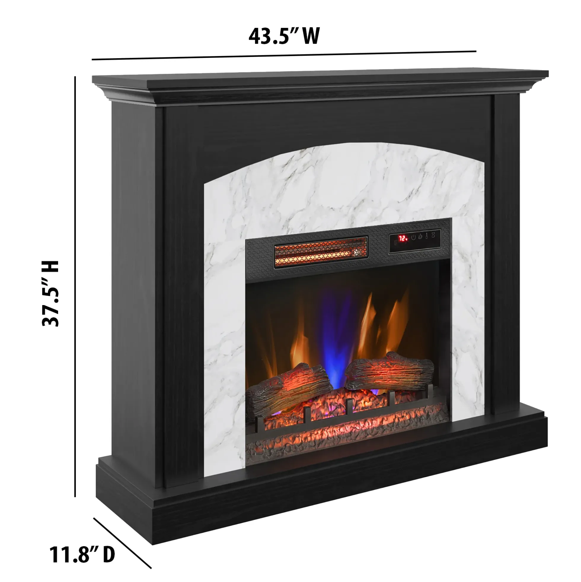 duraflame® Faux Marble Electric Fireplace Wall Mantel