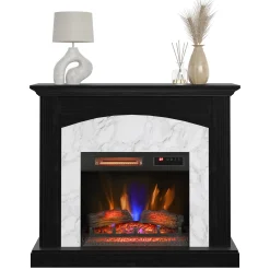 duraflame® Faux Marble Electric Fireplace Wall Mantel