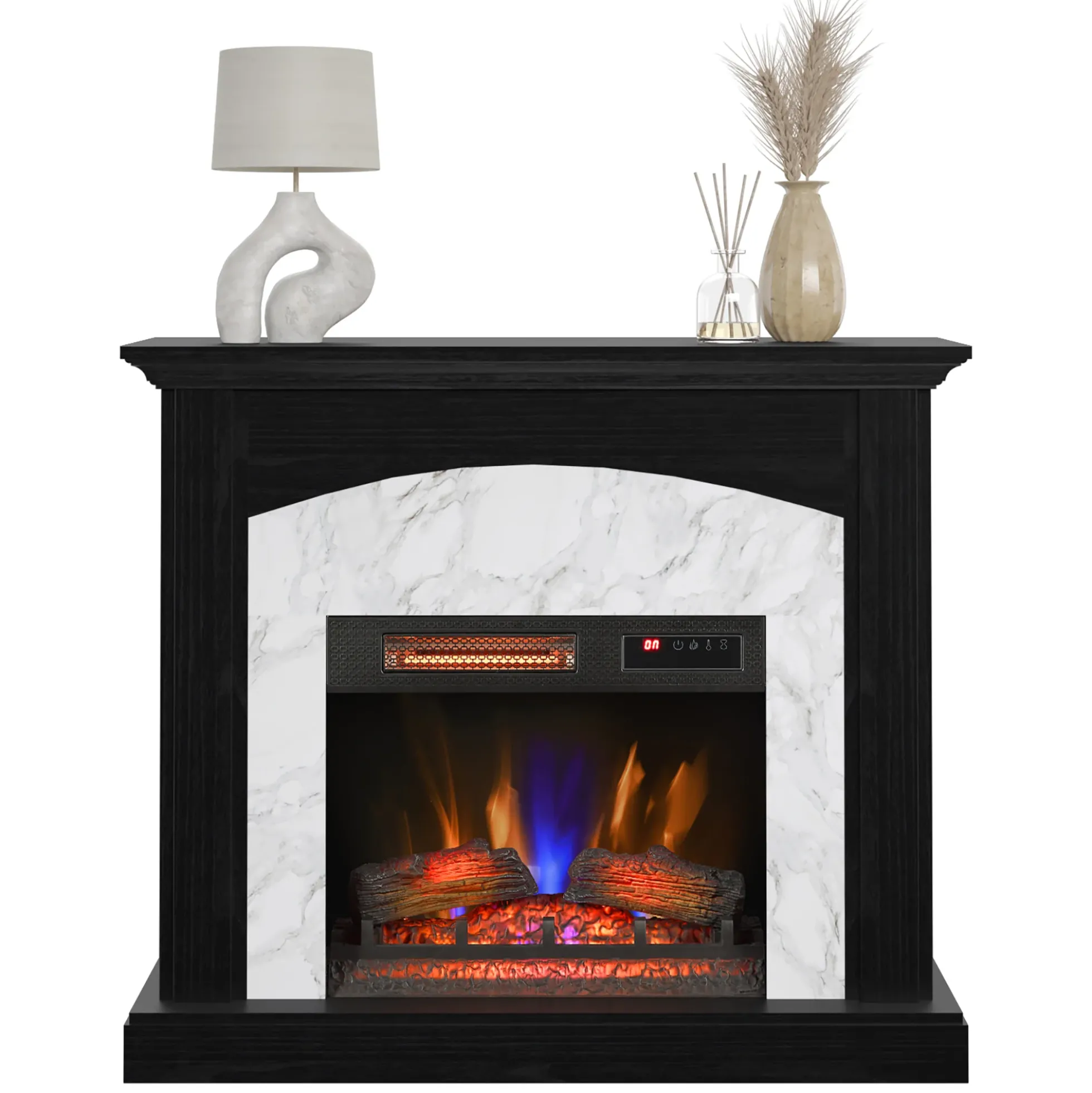 duraflame® Faux Marble Electric Fireplace Wall Mantel