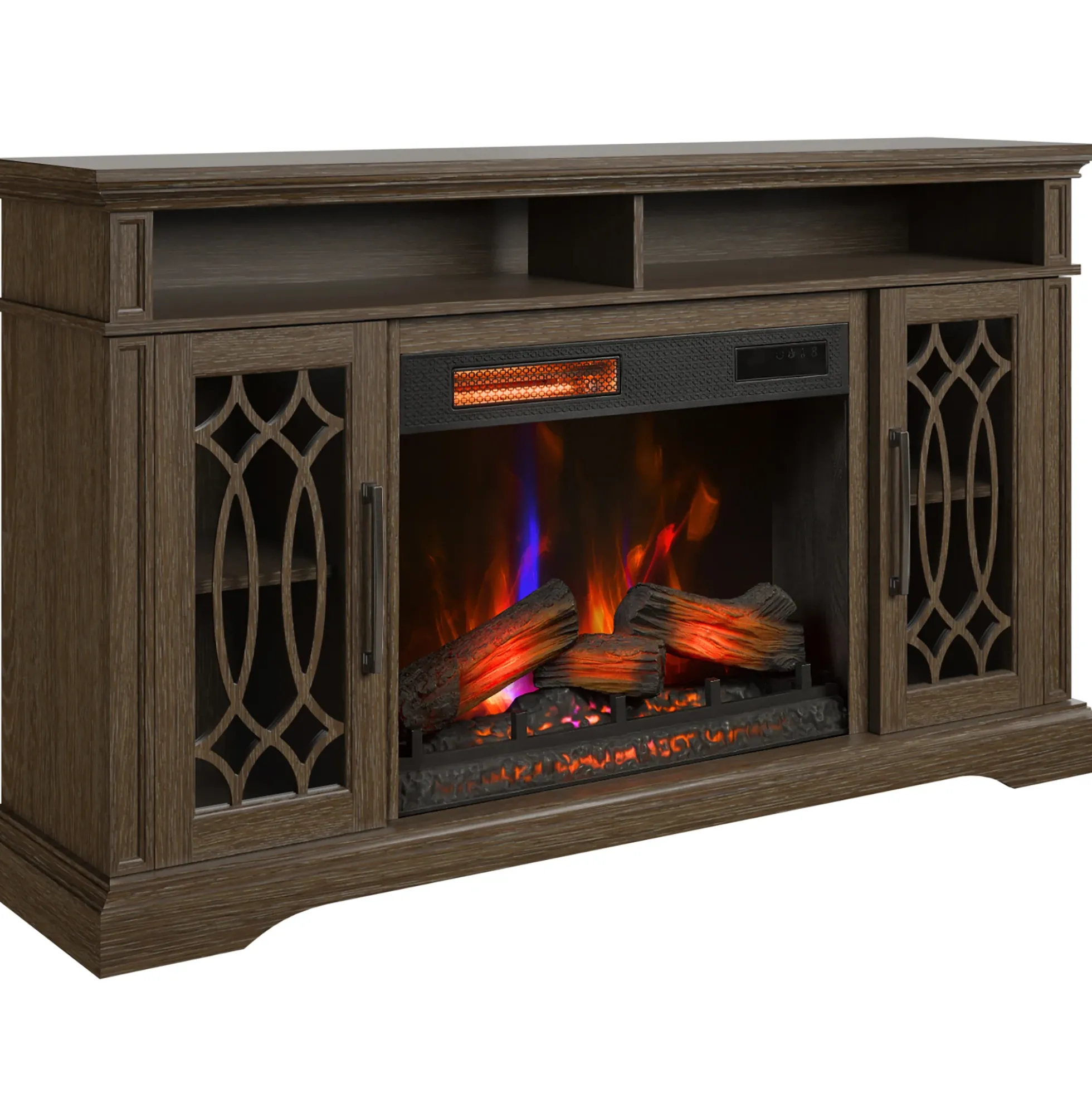duraflame® Modern Farmhouse Electric Infrared Fireplace TV Stand Media Console with Remote