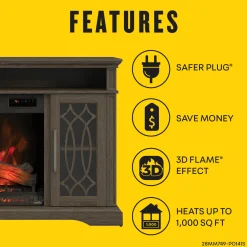 duraflame® Modern Farmhouse Electric Infrared Fireplace TV Stand Media Console with Remote